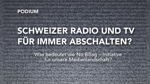 Bild von No-Billag-Podium in Liestal: Schweizer Radio und Fernsehen für immer ausschalten?