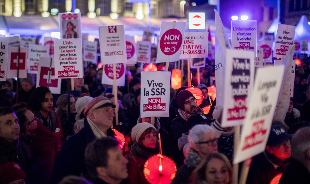Manifestation gegen die «No-Billag-Initiative»: Kundgebung auf dem Bundesplatz in Bern