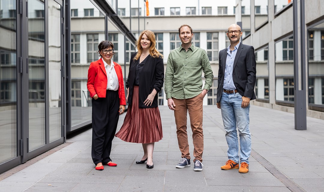 Teamporträt Publikumsrat: Arbela Statovci, Eveline Hipeli, Nicolas Solenthaler und Christof Thurnherr